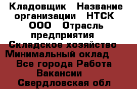 Кладовщик › Название организации ­ НТСК, ООО › Отрасль предприятия ­ Складское хозяйство › Минимальный оклад ­ 1 - Все города Работа » Вакансии   . Свердловская обл.,Алапаевск г.